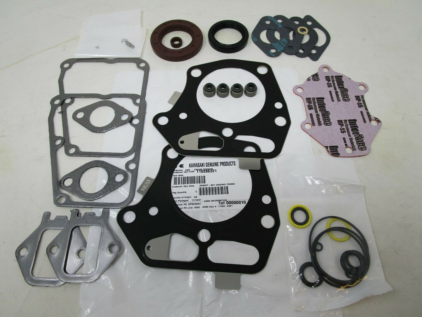 Genuine Kawasaki 11028-6321 & 11028-6316 Engine & Carburetor Rebuild Kits FR541V