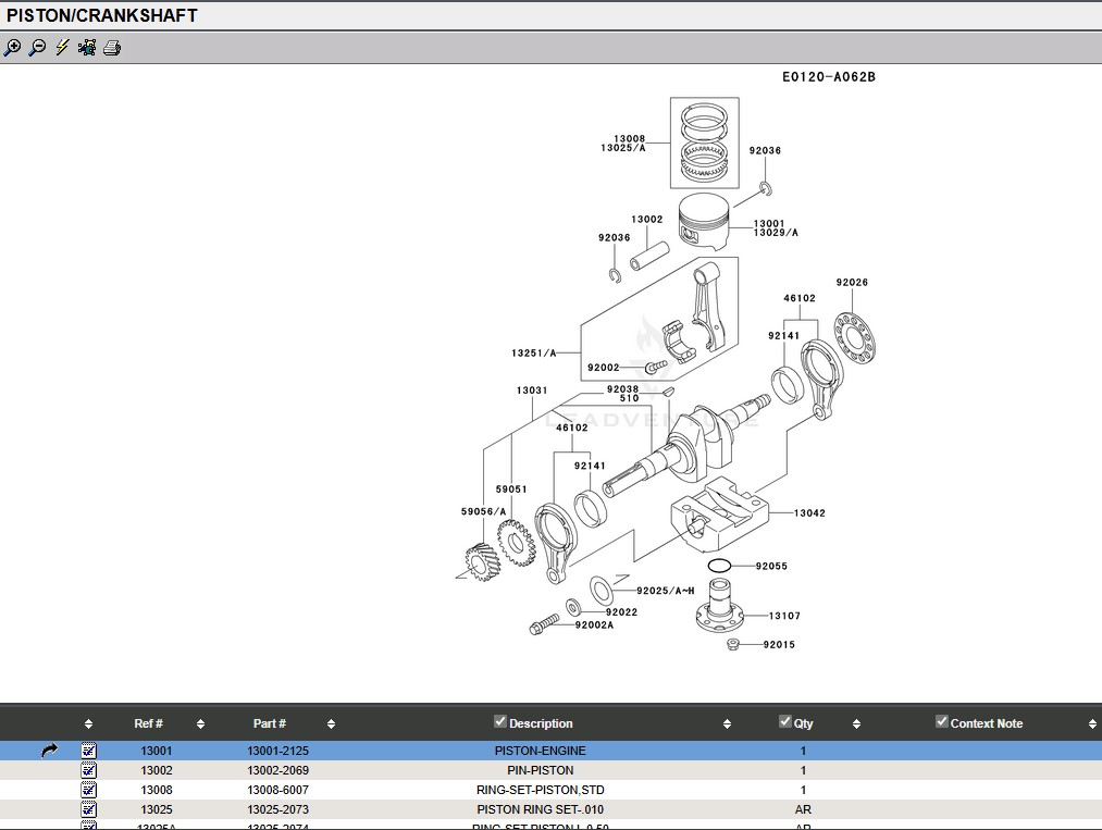 Genuine Kawasaki 13001-2207 Piston FE290D 13001-2178 13001-2125 13001-2118 Club - Image 6