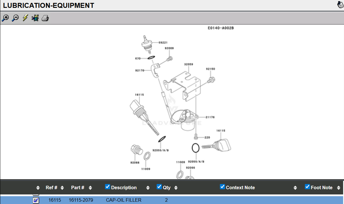 Genuine Kawasaki 16115-2079 Oil Filler Cap Dip Stick Gauge FE350D FE400D FE290D - Image 6