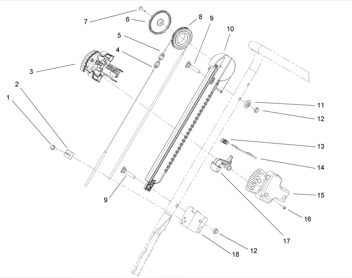 Genuine Toro 108-4898 Long Chute Cable Power Clear 821 - Image 5
