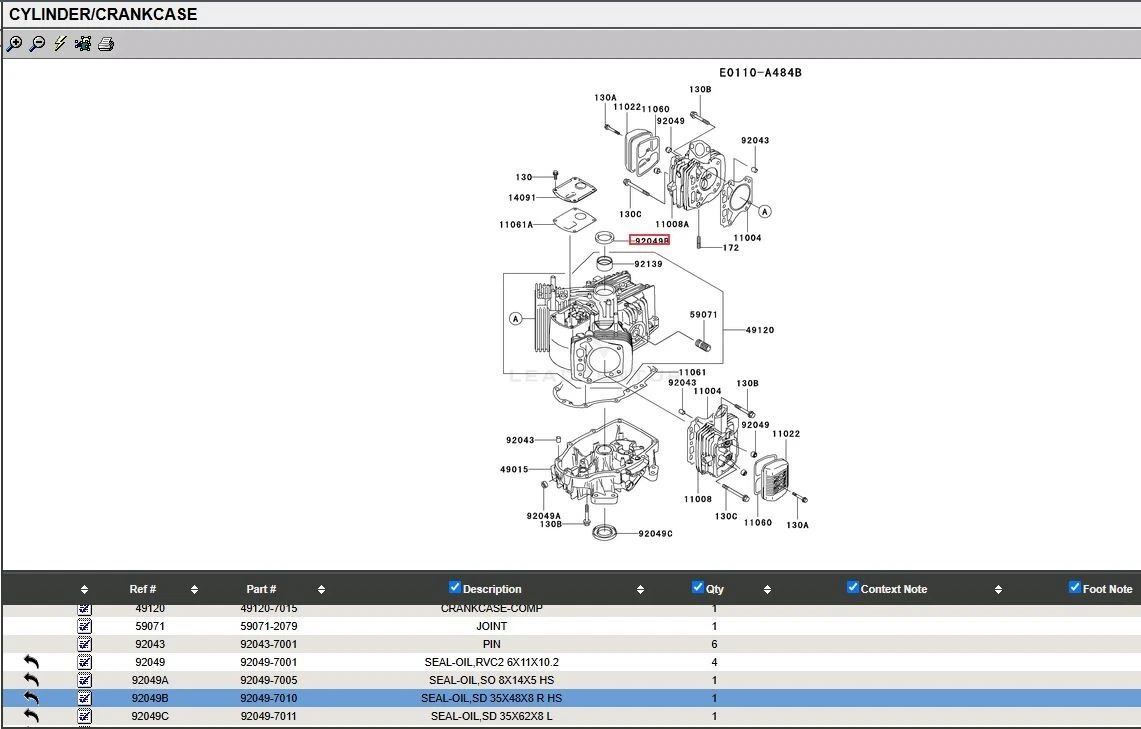 2 Genuine Kawasaki 92049-7011 Crankcase Oil Seal FH601V FH641V FH680V FH721V - Image 5