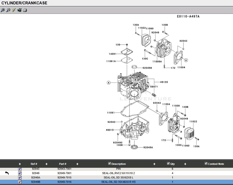 Genuine Kawasaki 92049-7016 Crankcase Oil Seal FH381V - Image 4