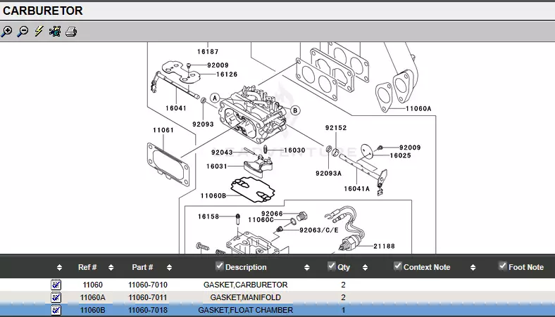 Genuine Kawasaki 11060-7018 Carburetor Float Bowl Gasket FH601V FH680V FH721D - Image 4