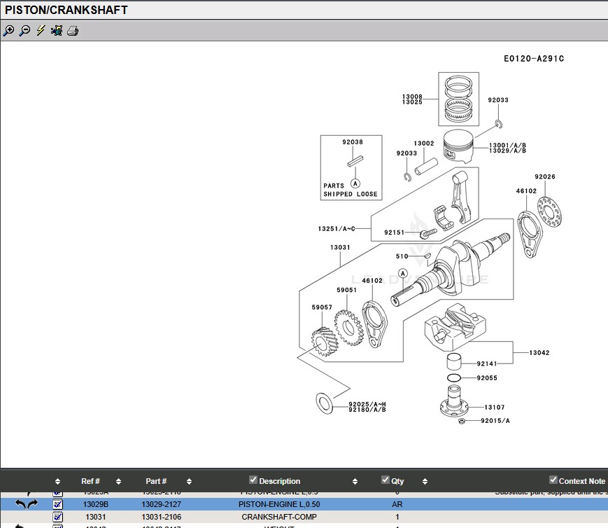 Genuine Kawasaki 13029-0038 Piston 0.5 OS Oversize FE350D - Image 7