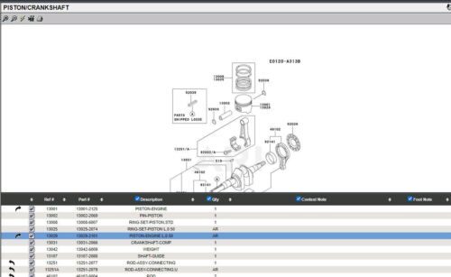 Genuine Kawasaki 13029-0034 Piston, 13029-2101 OS 0.50 FD711D FD750D FE290D - Image 2