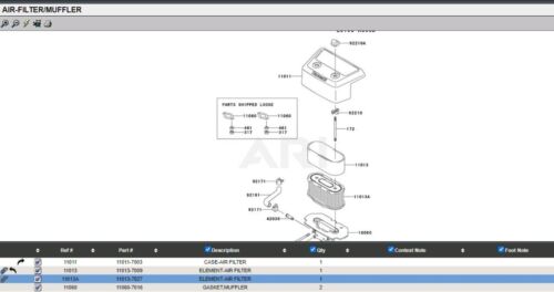 Genuine Kawasaki 11011-7042 Air Filter Cover Case 92210-7019 Nuts FH601V FH641V - Image 2