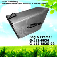 Genuine Toro Lawn Boy Grass Bag 112-8836 & Frame 112-8825-03 20" Rear Bag Catcher