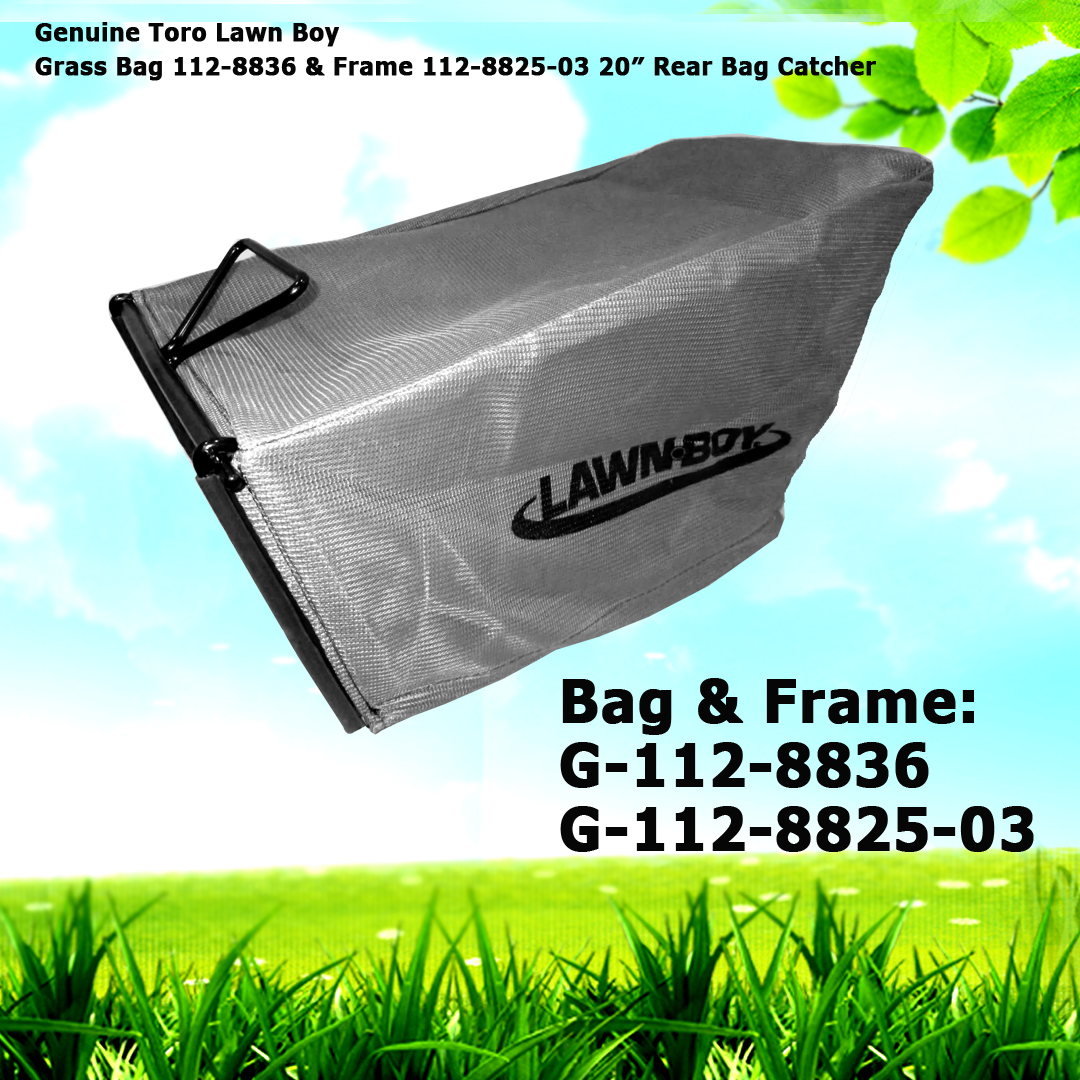 Genuine Toro Lawn Boy Grass Bag 112-8836 & Frame 112-8825-03 20" Rear Bag Catcher