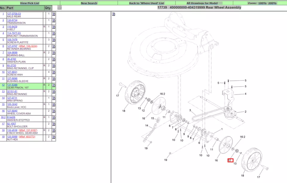 Genuine Toro 131-5399 Wheel Pinion Gear 15T Exmark 110-9417 Recycler Lawnmower - Image 5