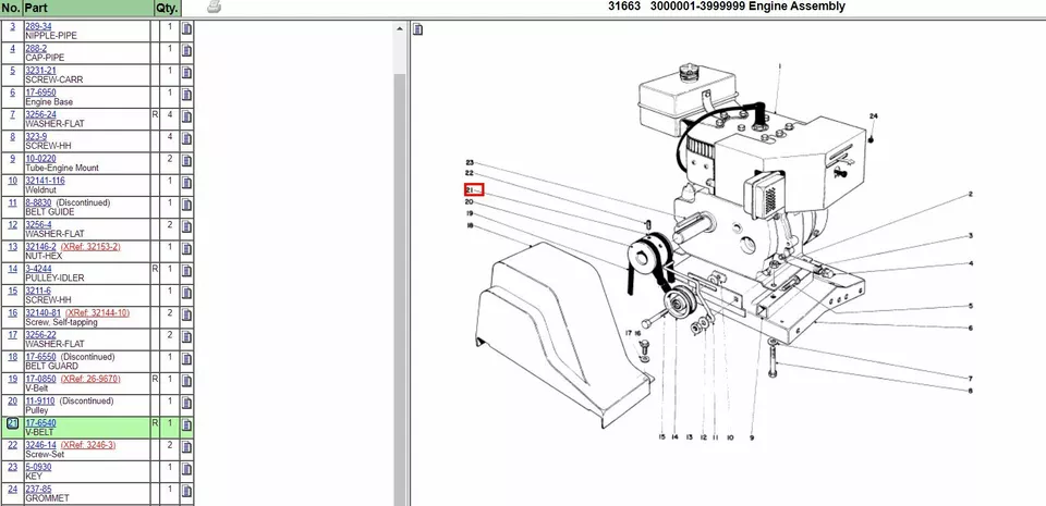 Genuine Toro 17-6540 Auger V-Belt Snowthrower 31260 31263 31320 31323 31600 31626 - Image 4