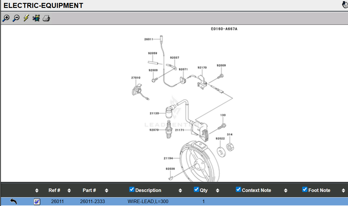 Genuine Kawasaki 26011-2333 Toro 121-6370 Wire Lead FE120D FE290D FE350D FE400D - Image 6