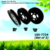 Set of 3 Genuine Toro 105-7734 Mower Deck Spindle Pulley & 9 Bolts 95-1726