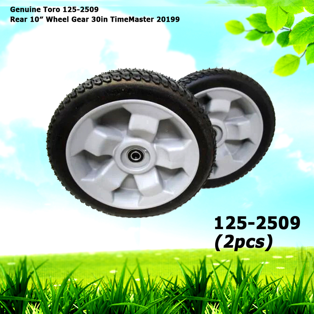 2 Genuine Toro 125-2509 Rear 10" Geared Wheel for 30in TimeMaster 20199 Gear