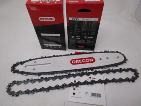 oregon 10” pole chainsaw single rivet guide bar 100sdea041 & 2 chains 91vxl039
