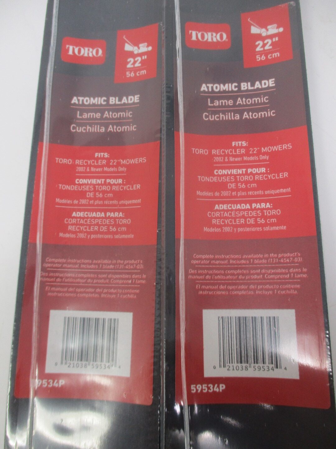 2 Toro 59534P 131-4547-03 96-607 Recycler Mulching Mower Blade 22", 21-11/16" 7/16 - Image 8