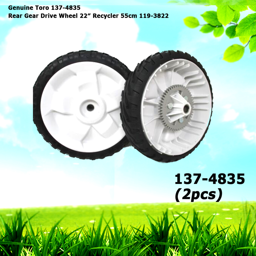 2 Genuine Toro 137-4835 Rear Gear Drive Wheel 119-3822