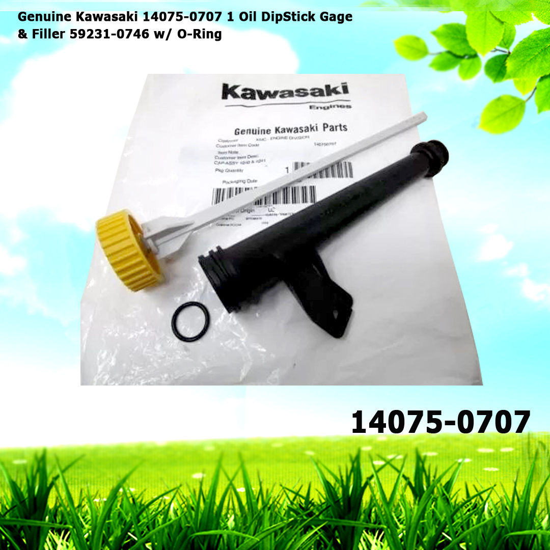 Genuine Kawasaki 14075-0707 1 Oil DipStick Gage & Filler 59231-0746 w/ O-Ring