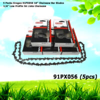 5 Oregon 91PX056 16” Chainsaw Bar Blades 3/8” Low Profile 56 Links Chainsaw