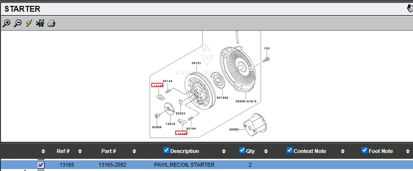 Genuine Kawasaki 13165-2082 Recoil Pawl FE120D FE170D GEW20A GEW90A HC050A (Copy) - Image 2