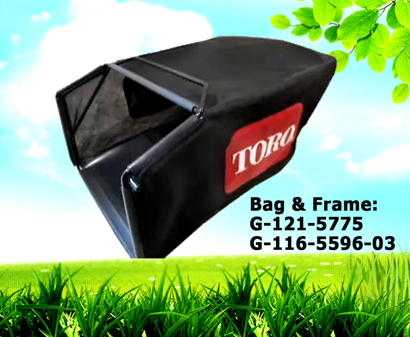 Genuine Toro 121-5775 & 116-5596-03 Grass Catcher Bag & Frame TimeMaster 30in