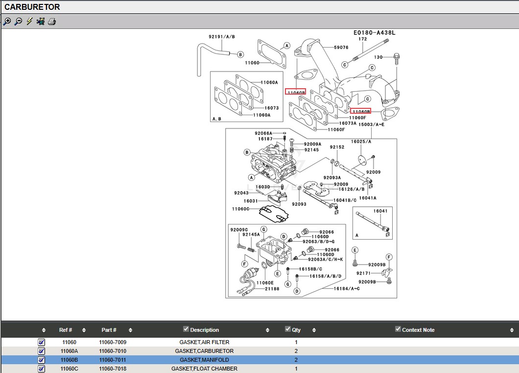 4 Genuine Kawasaki 11060-7011 Intake Manifold Gasket for FH601D FH601V - Image 4