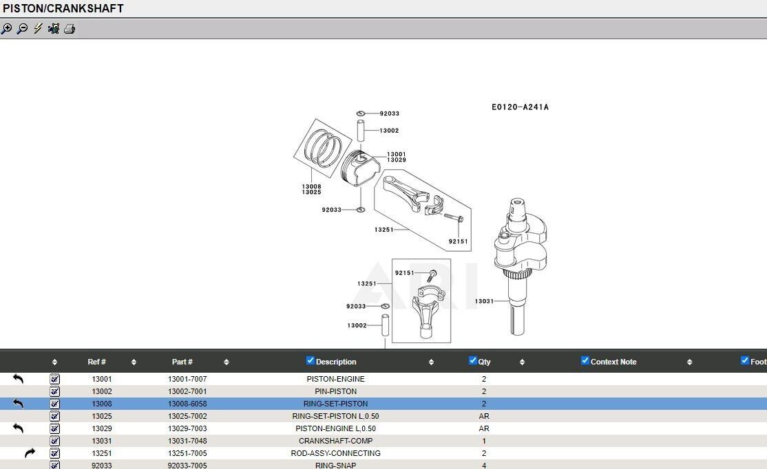Genuine Kawasaki 13001-7007 / 13001-7006 Piston FH601V FH641V FH661V FH680V STD - Image 7