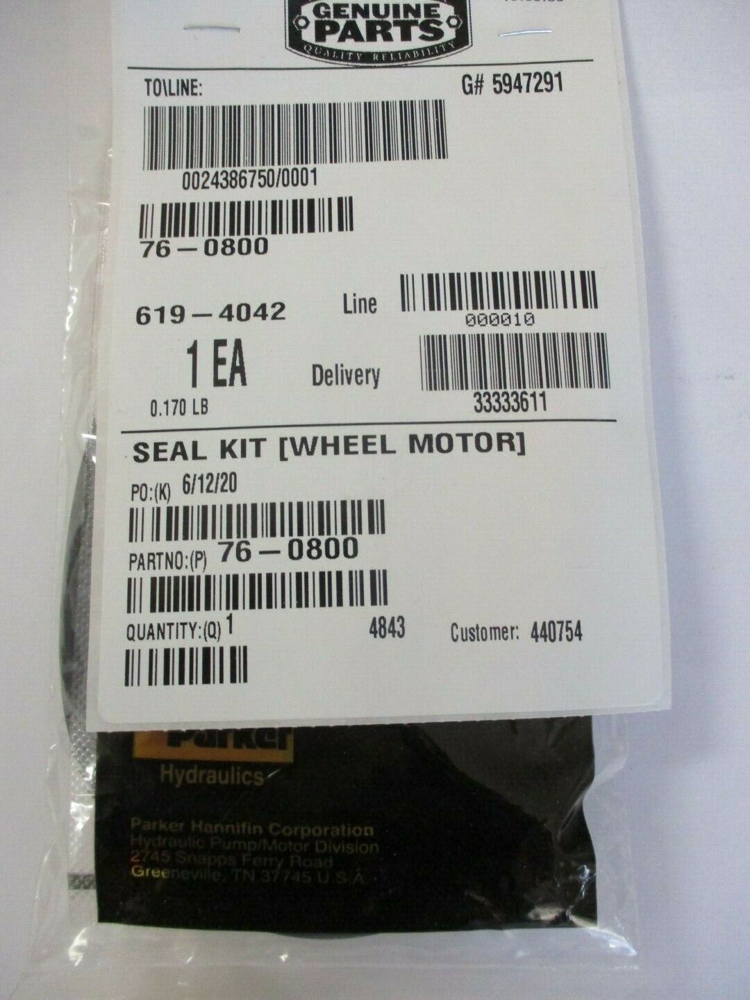 Genuine Toro 76-0800 Seal Kit Greensmaster Z Master Exmark Hydraulic Wheel Motor - Image 3