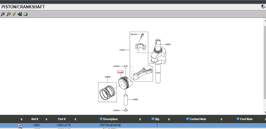 Genuine Kawasaki 13001-2175 Piston for FJ180V Toro 1000 Flex 21 Greenmaster - Image 2
