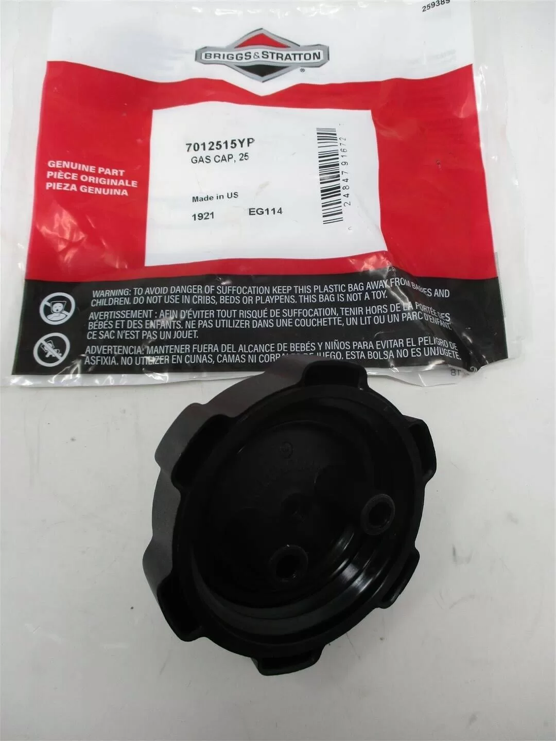 Vented Design of Briggs & Stratton Fuel Gas Cap for Improved Airflow