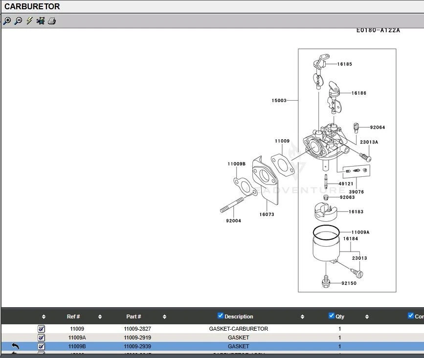 2 Genuine Kawasaki 11009-2827 & 11009-2939 Carburetor Gasket for FE290D FE350D - Image 5