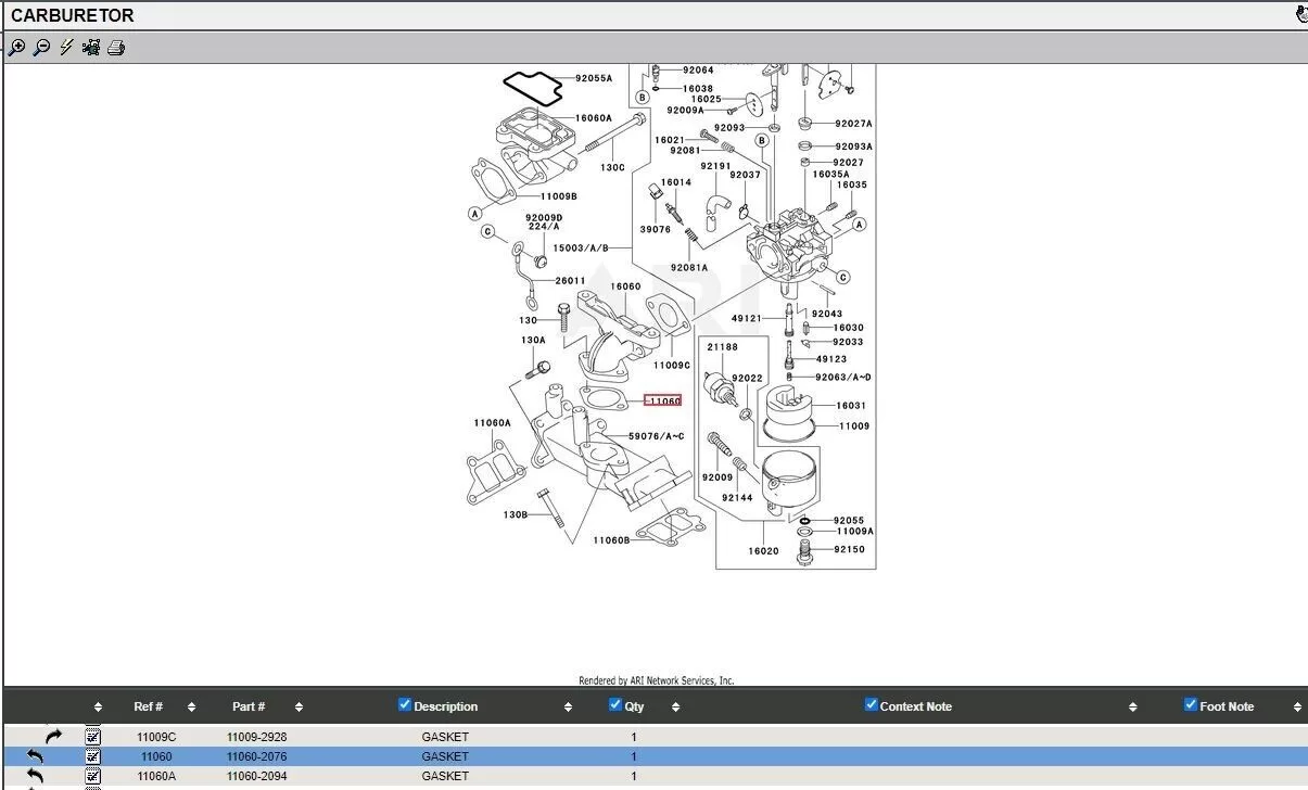 Genuine Kawasaki 11060-2076 Manifold Intake Gasket FD501D FD590V 11009-2551 - Image 3