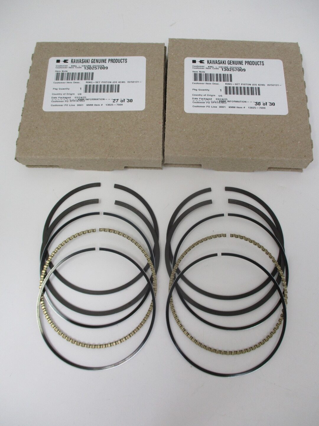 2 Genuine Kawasaki 13025-7009 Piston Rings 0.50 OS Oversize FR651V FR691V FR730V - Image 3