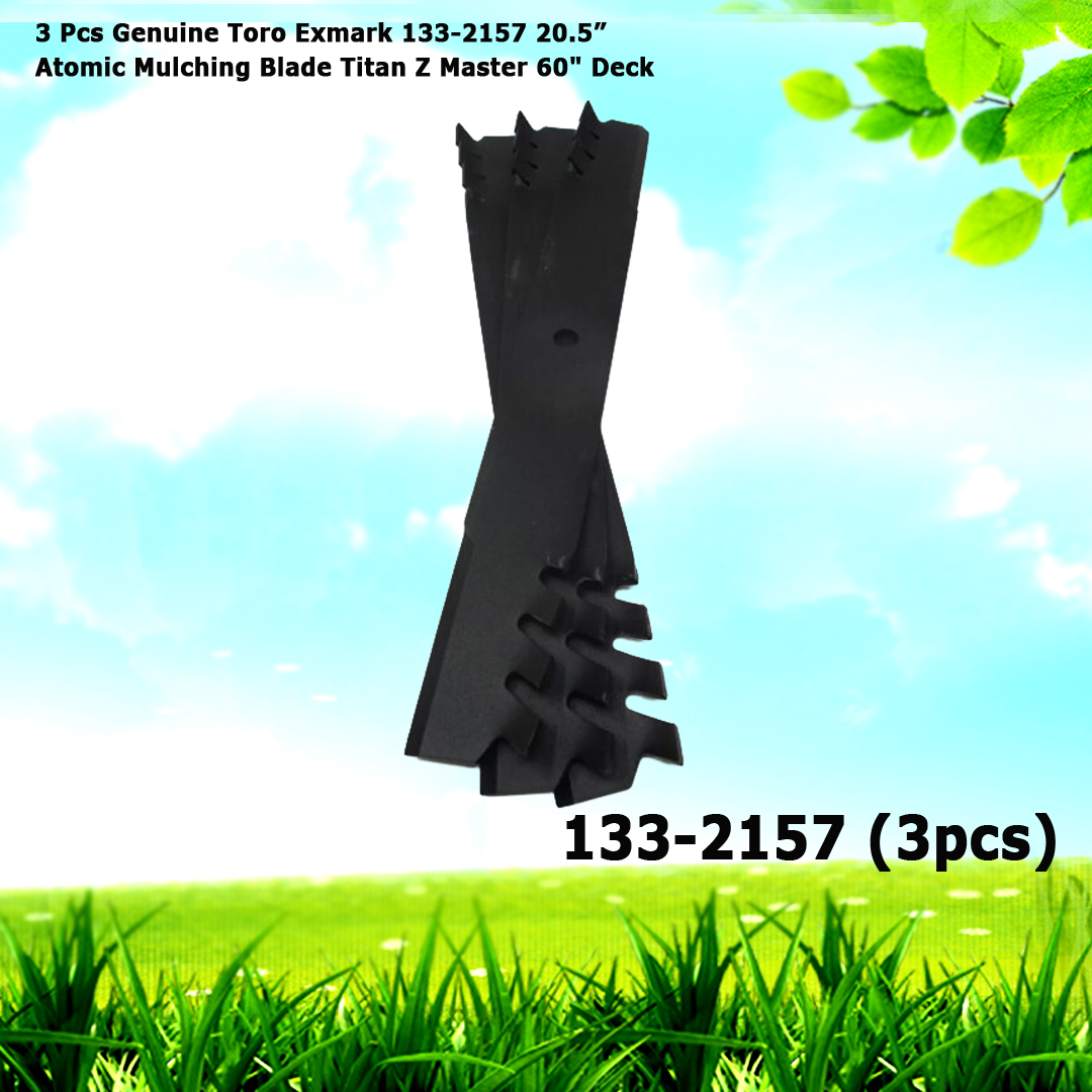 3 Genuine Toro Exmark 133-2157 20.5” Atomic Mulching Blade Titan Z