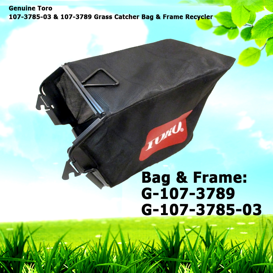 Genuine Toro 107-3785-03 & 107-3789 Grass Catcher Bag & Frame Recycler