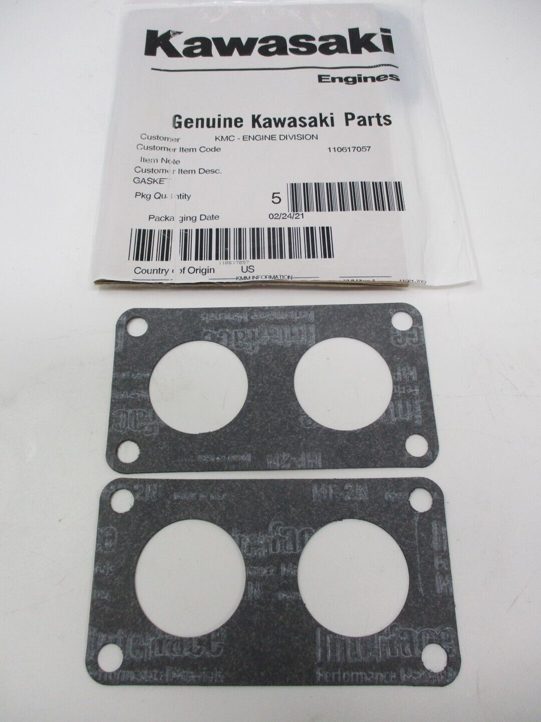2 Genuine Kawasaki 11061-7057 Carburetor Gaskets for FX921V FXT00V - Image 4