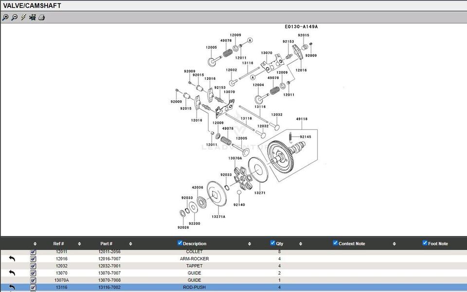 2 Genuine Kawasaki 13116-7002 Push Rods & Guide 13070-7007 FH601V FH641V - Image 4