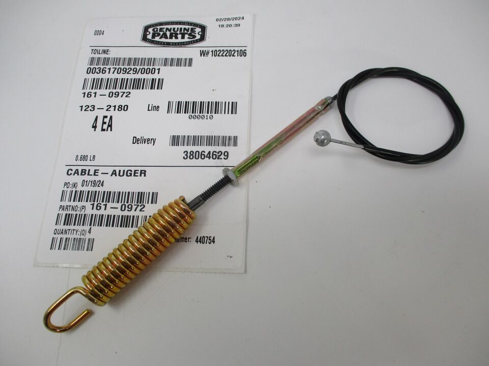 Genuine Toro 161-0972 Auger Cable Power Max 826 E24 39924 39926 37798 37799 - Image 2