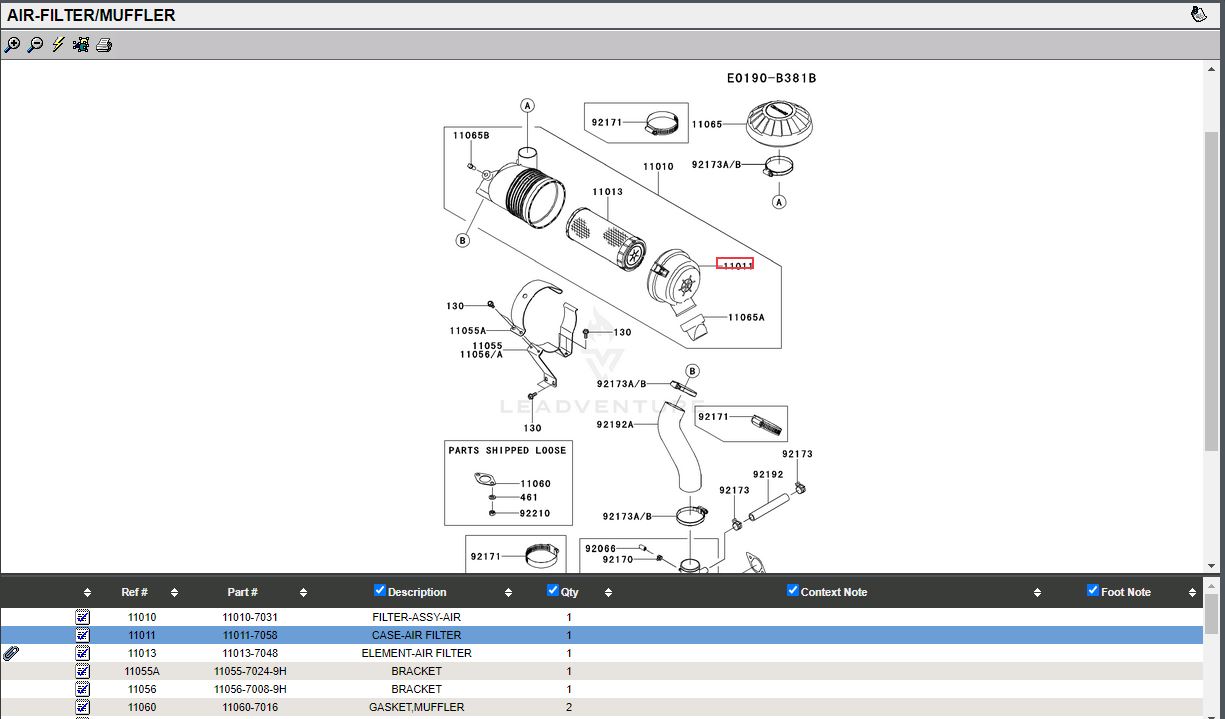 Genuine Kawasaki 11011-7058 Canister Air Filter Cap Cover FX481V FX541V FX600V - Image 5