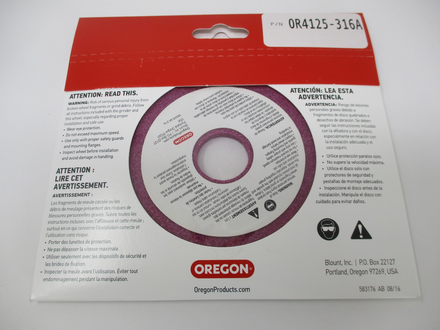 Oregon OR4125-316A Chainsaw Grinding Wheel 4-1/8" X 3/16" - Image 4