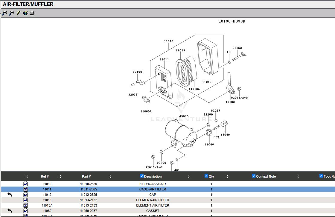 Genuine Kawasaki 11011-2365 Air Filter Case FE120D Toro 1000 Flex 21 - Image 8