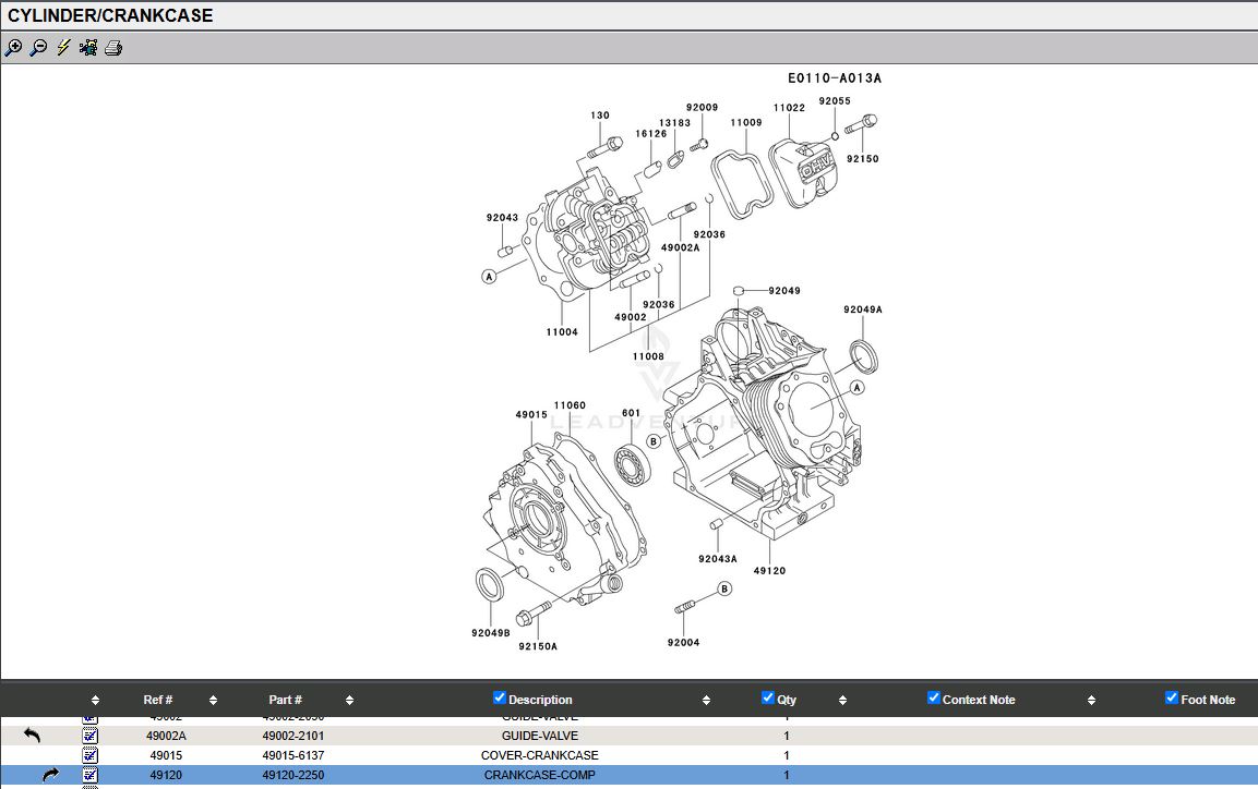 Genuine Kawasaki FE350D 49120-0758 Crankcase FE350 Club Car - Image 2