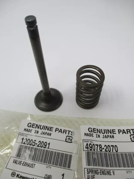 Genuine Kawasaki 12005-2091 & 49078-2070 Exhaust Valves & Spring for FE350D - Image 2