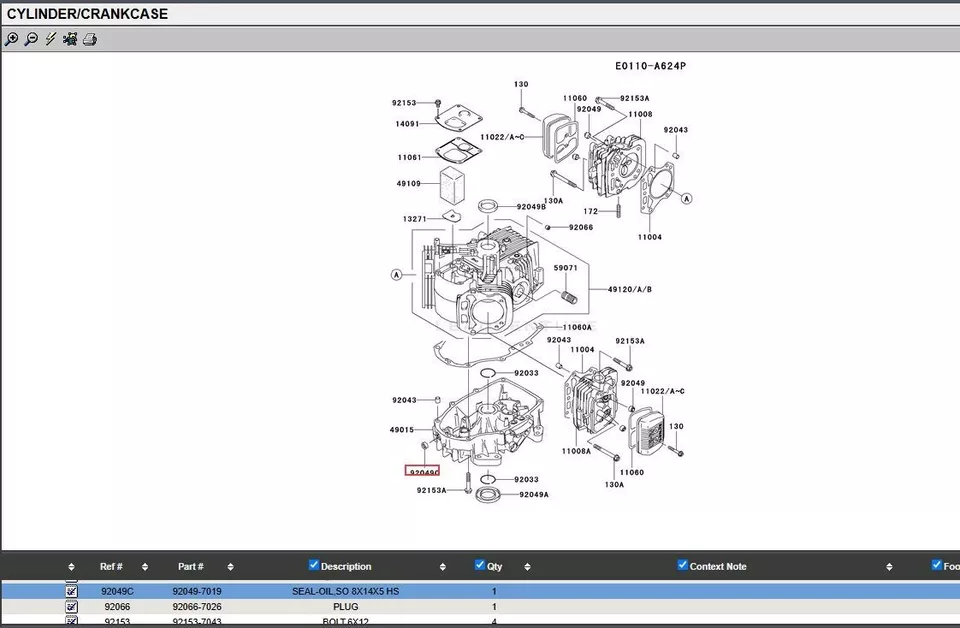 2 Genuine Kawasaki 92049-7019 Oil Seals FH381V FH430V FH541V FH580V - Image 3