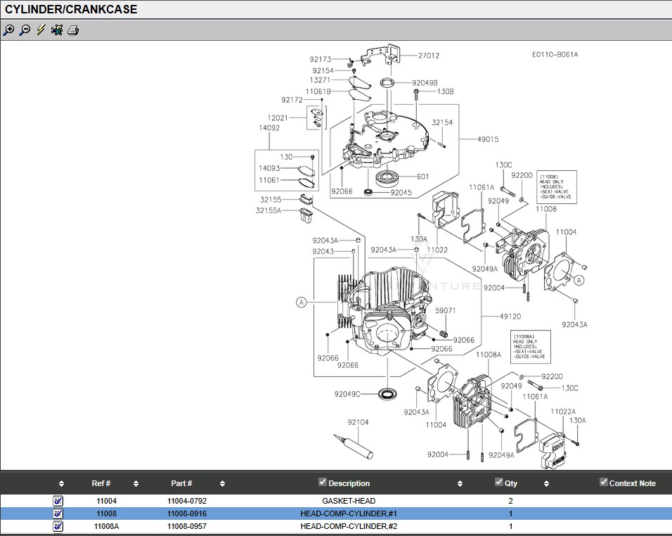 Genuine Kawasaki 11008-0957 Bare Head #2 for FXT00V FX921V FX1000V - Image 7