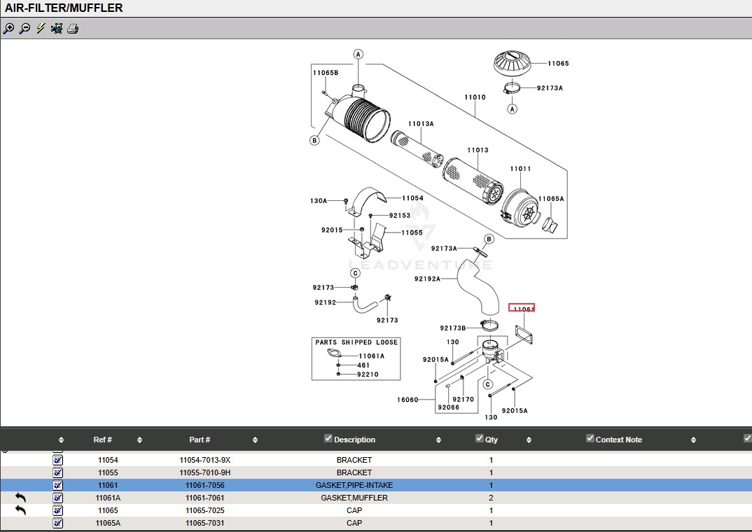 2 Genuine Kawasaki 11061-7056 Carburetor Intake Gasket FX921V FXT00V - Image 4