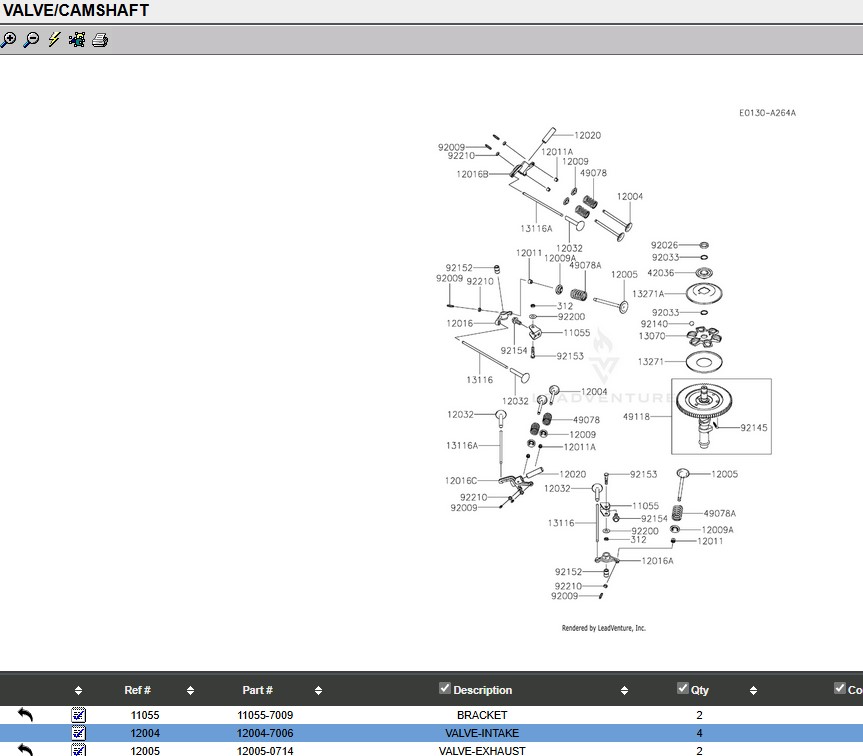 2 Genuine Kawasaki 12004-7006 Intake 1, 12005-0714 Exhaust Valve Springs FX921V - Image 4