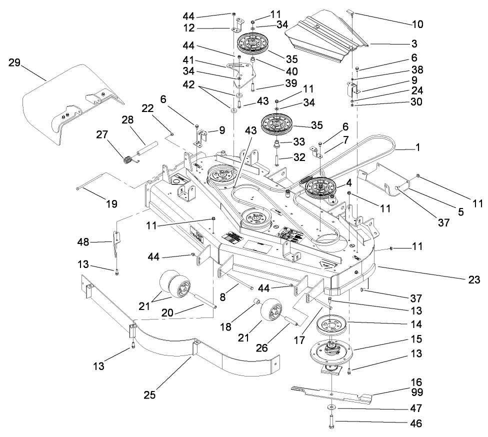 Genuine Toro 107-1683 Pulley Mower Deck 74410 74414 74415 - Image 2