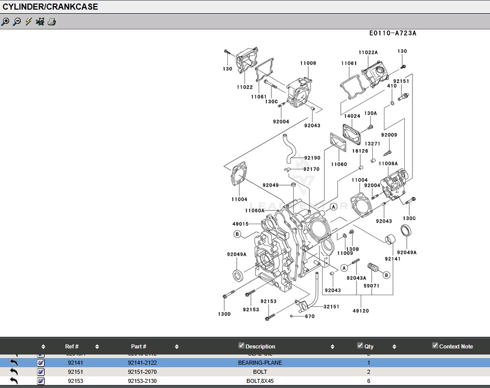 2 Genuine Kawasaki 92141-2122 Plane Bearing FD620D 92141-2110 - Image 4