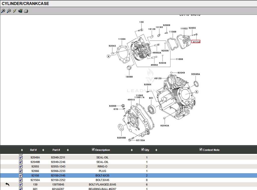 2 Genuine Kawasaki 92150-2145 Valve Cover Flanged Bolts FE250D FE290D FE350D FE400 - Image 4