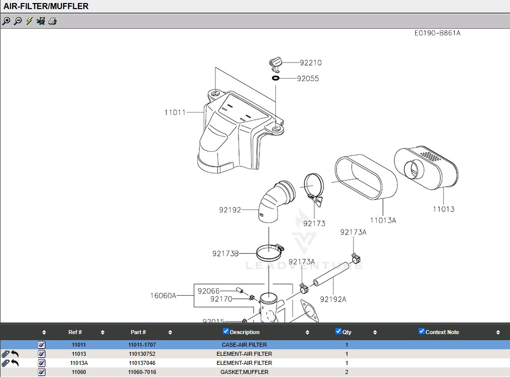 Genuine Kawasaki 11011-1707 Air Filter Cover for FS481V - Image 5